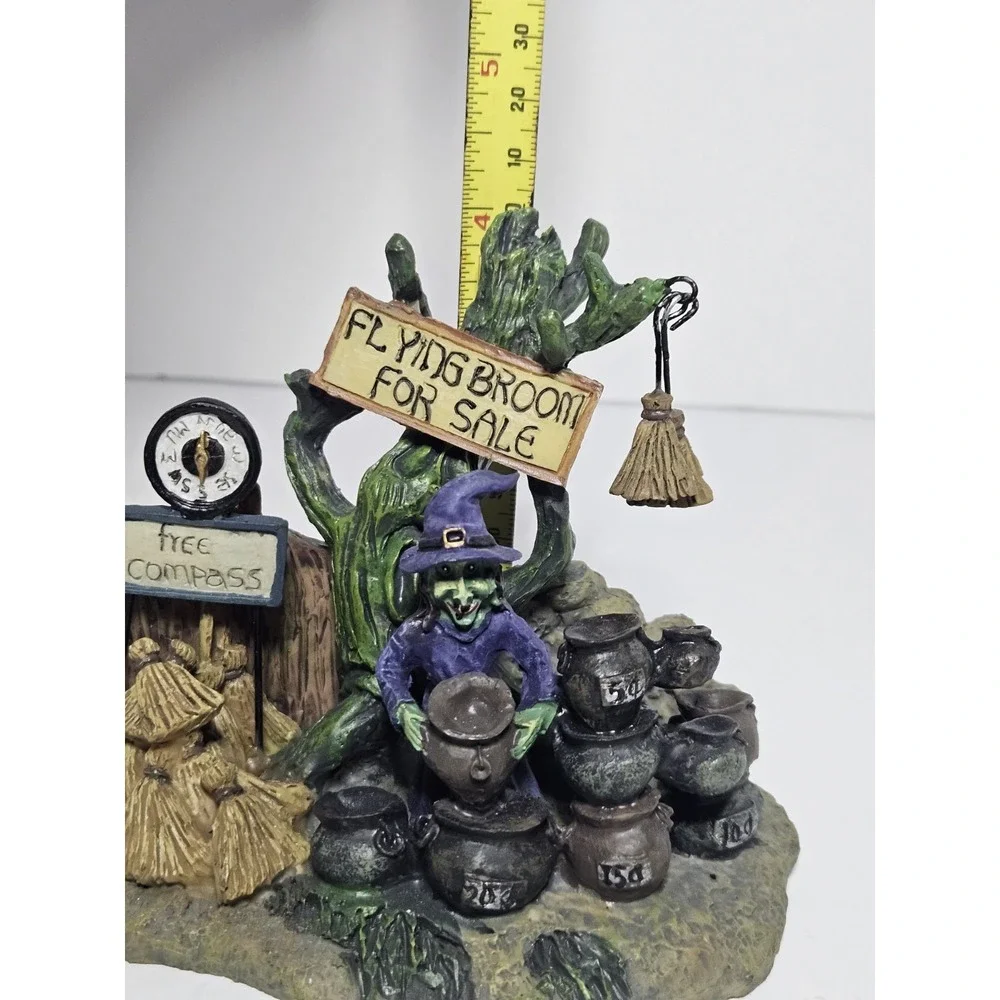 Spooky Hollow Flying Broom For Sale Witch Cauldron Halloween Village 2001